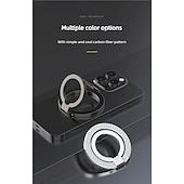 billiga Telefonhållare-Moderiktigt kolfibermönster dubbelsidigt magnetiskt telefonhållarfäste för Magsafe mobiltelefongrepp mobilstöd stativ grepp tok