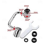 cheap Kitchen Utensils &amp; Gadgets-U-Shape Universal Faucet Splash Proof Extender with Rotatable Joint C Type Mechanical Arm Design for Bathroom Sink Water Saving Bubbler Tap Attachment for Easy Washing