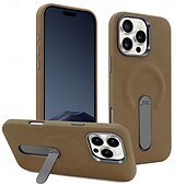 cheap iPhone Cases-Phone Case For iPhone 16 iPhone 16 Pro iPhone 16 Pro Max iPhone 15 iPhone 15 Pro Max Back Cover with Stand Holder Magnetic Shockproof Retro TPU PU Leather
