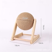 cheap Cat Toys-Sisal Cat Scratching Ball, Cat Scratcher Ball Toy with Stable Stand, Interactive Exercise Toy for Small Pet Interactive Exercise and Play