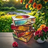 olcso Vázák és kosár-halmozott könyves virágcserép 3/4 rétegű könyvespolc virágtartó gyantából készült könyv alakú vázák beltéri és kültéri dekorációhoz ideális ajándék könyvbarátoknak, íróknak, tanároknak