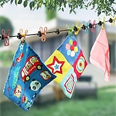 Недорогие Снижено до $30-дорожная выдвижная портативная бельевая веревка с 12 прищепками подходит для стирки и сушки белья в помещении принадлежности для кемпинга на открытом воздухе бельевые веревки