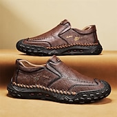 billiga Slip-ons och loafers till herrar-herrloafers i mjuk konstläder – halkfria promenadskor för vardagskomfort och bilkörning