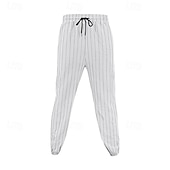abordables Día festivo-Hombre Pantalones de lino y algodón Pantalones deportivos Pantalones de Deporte Persona que practica jogging Pantalones Bolsillo Cintura elástica Correa A Rayas Comodidad Deporte Diario Moda Casual