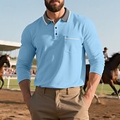 preiswerte Klassisches Poloshirt für Herren-Herren Golfshirt Golf Poloshirts Arbeit Lässig Revers Kurzarm Basic Modern Farbblock Knöpfe Frühling Herbst Normale Passform Aprikose Schwarz Weiß Gelb Rote Marineblau Golfshirt