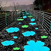 economico Forniture per eventi e feste-20000 pezzi di ciottoli di resina luminescenti al buio, ghiaia decorativa durevole per giardino, vialetto, acquario, decorazione per feste all'aperto e al chiuso