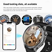 זול שעונים חכמים-שעון חכם x2 מקס 1.53 אינץ&#039; מסך AMOLED HD עם מצפן Bluetooth קצב לב גשש כושר עמיד למים IP68
