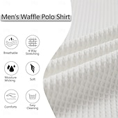 levne Pánské golfové polo tričko-Pánské Waffle Polo košile Outdoorové sporty Ležérní Stojáček Čtvrtletní zip Dlouhý rukáv Módní Moderní Pevná barva S texturou Pletený Jaro &amp; podzim Celý rok Černá Bílá Vodní modrá Šedá Waffle Polo