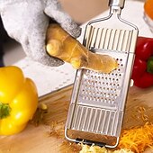 preiswerte Küchenutensilien &amp; Gadgets-Multifunktionaler Gemüseschneider, manueller Edelstahlschneider für Kartoffeln, Karotten und Gurken, vertikale Küchenreibe zum Raspeln, Schneiden und Hacken, einfach zu verwendendes Werkzeug