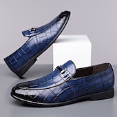 voordelige Loafers-Groene instappers met krokodillenmotief voor heren – casual zakelijke stijl, comfortabele schoenen van imitatieleer voor op kantoor en dagelijks gebruik