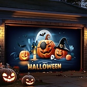 halpa Halloweenin autotallin ovipeite-Halloween Ulkona autotallin ovikatos Kurpitsa Vainajat Lippu Suuri Gobeliini Taustakuvajuhlia varten Ulkona autotallin ovi Koti Seinäkkeet