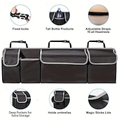cheap Storage &amp; Organization-Car Trunk Organizer Large Capacity with Multi-Pockets, Universal Backseat Storage Bag Made of Durable 600D Oxford Fabric for SUV, Truck, Car Accessories