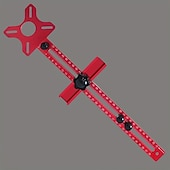 abordables Bricolage-Fraiseuse à bois multifonctionnelle 3 en 1 avec pince en aluminium - outil de coupe et de fraisage circulaire de précision avec support de rainure réglable, base rouge et rail en acrylique transparent