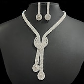 abordables Parures de Bijoux-un parure de bijoux de mariée 1 Alliage Boucles d&#039;oreilles Collier Femmes Élégant Luxe Mignon Géométrique Joie Géométrique Parure de Bijoux Pour Soirée