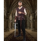 Χαμηλού Κόστους Ενδύματα-Ρετρό / Βίντατζ Μεσαίωνα Αναγέννησης Παντελόνια Σύνολα Ζώνη Μέσης Πειρατής Βίκινγκ Φανταχτερή Φόρεμα Ανδρικά Βίκινγκ Απόκριες Μασκάρεμα Επίδοση Μασκάρεμα LARP Ενηλίκων Πουκάμισο Παντελόνια Ζώνη