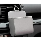 economico deposito bagagli e viaggi-Cestino portaoggetti per bocchette di ventilazione per auto, organizer da appendere in pelle per telefono, sigarette, monete, carte, custodia multifunzionale per bocchette di ventilazione per auto,