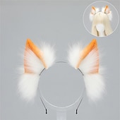 economico Accessori per acconciature-Fascia con orecchie da lupo realistiche – orecchie da volpe e lupo lolita fatte a mano per cosplay, stile kc, feste, convention e accessori per giochi di ruolo