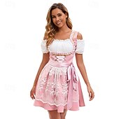 voordelige Dirndl-Oktoberfest Veters Jurken Dirndl hulp in de huishouding Bavarian Duits München Weiden Dames Carnaval Feest Bierfestival Doek in traditionele stijl