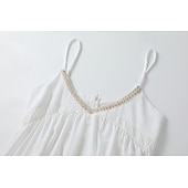 billiga Bohemklänningar-Dam Mini klänning Sommarklänning Slipklänning Boho-klänning Västerländsk klänning Mode Klassisk Modern Utomhus Semester Helgdag Normal Slät Ärmlös Smala axelband Beige Sommar