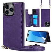 billige iPhone-etuier-telefon Etui Til iPhone 16 Pro Max Plus iPhone 16 iPhone 16 Plus iPhone 16 Pro iPhone 15 iPhone 15 14 Pro Max Plus Lommebok-kortveske Glidelås med nøkkelbånd Støtte Kontor / Bedrift TPU PU lær