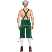 voordelige Heren-Oktoberfest Lederhosen Hemd Alpine Hoed Bavarian Duits Weiden Voor heren Carnaval Feest Bierfestival Doek in traditionele stijl Blouse Short Outfits