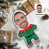abordables Cadeaux personnalisés-Coussin personnalisé avec photo de Noël coussin visage minime humanoïde amusant cadeau de Noël pour lui et elle poupée mini moi