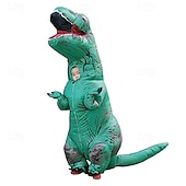 olcso Halloween-vicces felfújható t-rex jelmez gyerek, dinoszaurusz felfújható jelmez, overál levegő felrobbantó halloween cosplay jelmez