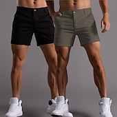 olcso munka rövidnadrág-Férfi Rövidnadrágok Chino Shorts Bermuda nadrág Strand rövidnadrág Munkanadrág Zseb Sima Mokaszinok Rövid Szabadtéri Hétköznapi Napi Szabadság Stílusos Fekete + sötétkék Sötétszürke+fekete