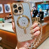 levne Pouzdra pro iPhone-telefon Carcasă Pro iPhone 16 Pro Max iPhone 15 Pro Max iPhone 16e iPhone 14 Pro Max iPhone 13 Pro Max Zadní kryt s Lanyardem Podpora bezdrátového nabíjení Nežloutnoucí Zářící barvy Uhlíkové vlákno