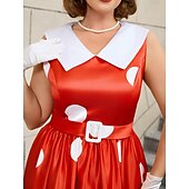 levne Šaty-Retro 50. léta Rockabilly Polední Šaty na šaty Flare šaty Větší velikosti S páskem Puntíky A-Linie Dámské Dovolená Čajový dýchánek Retro tematická párty Dospělé Šaty Pásek Jaro léto