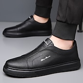 billige Sneakers til herrer-Herre Treningssko Gange Fritid Mikrofiber Bekvem Sklisikker Pustende Nylonteip Tøfler Svart Hvit Blå Sommer Vår