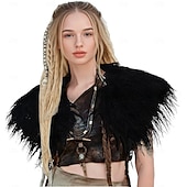 preiswerte Umhänge &amp; Mäntel-Retro Vintage Mittelalterlich Renaissance Umhang Schals Kunstpelzkostüm Krieger Wikinger Damen Vikinger Halloween Karneval Leistung Party LARP Erwachsene Schal