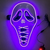 levne Masky-Ghostface předvečer Všech svatých Maska LED maska Výkřik Horor Strašidelný Svítí ve tmě. Rozsvítí se LED Full face Dospělé Pánské Dámské Unisex předvečer Všech svatých Karneval Výkon Párty Plesov