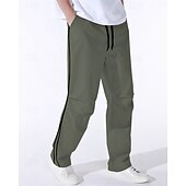 preiswerte Freizeithosen-Herren Tech-Hosen Hose Freizeithose Tasche Elastischer Bund Kordelzug Patchwork Komfort Sport im Freien Täglich Mode Lässig Schwarz Armeegrün Mikroelastisch
