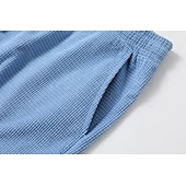 cheap Casual Shorts-Men&#039;s Waffle Shorts Shorts Summer Shorts Casual Shorts Pocket Drawstring Elastic Waist Plain Comfort Breathable Short Outdoor Vacation Sport Casual Black White Micro-elastic