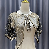 billige bryllup gjesteomslag-Kvinne wrap elegant solbeskyttelse kort erme blonde bryllupswraps med paljetter bryllup sommer