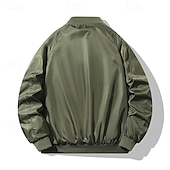 economico Giubbotti e cappotti da uomo-Per uomo Giacca Leggera Giubbotto bomber Giacca Casual Vacanza Quotidiano Tasca Primavera Autunno Semplice Moda Classico Collo alla coreana Regolare Nero Verde militare Giacca