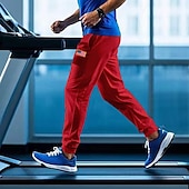 billiga Joggingbyxor-Herr Atletiska byxor Joggingbyxor Joggare Långbyxor Ficka Elastisk midja Snörning Amerikanska flaggan Komfort Utomhussport Dagligen Mode Ledigt Svart Gul Microelastisk