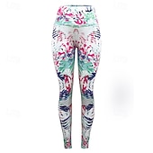 tanie Legginsy i legginsy do jogi-Damskie Legginsy capri Legginsy do jogi Wyszczuplenie brzucha Wysoka talia Siłownia Taniec Obuwie sportowe Doły Czarny Biały Niebieski Jesień Sport Odzież sportowa Ścisłe dopasowanie