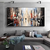 economico Quadri paesaggistici-dipinto a olio di città fatto a mano, dipinto a olio dipinto a mano, arte murale, dipinto a olio dipinto a mano, maestoso dipinto a olio di Bridger su tela, tela arrotolata originale senza cornice non