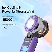 お買い得  携帯扇風機-屋外用折りたたみ式ポータブルハンドヘルドファンミニ冷却充電式3600mAh 100段階自由制御高速ターボファン