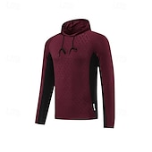 voordelige Bovenkanten-Voor heren Wandeltop Sporthoodie Lange mouw Capuchon Kleding Bovenlichaam Buiten Sneldrogend Zweetafvoerend anti-geur Ademend Polyester Lapwerk Donker Grijs Zwart Rood Jagen Tennis Sportschoenen