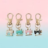 abordables Arts, artisanat et couture-Lot de 4 mini porte-clés pour machine à coudre, un point de mémoire et de signification, pendentif vintage en alliage de zinc et strass, pour sac à main, sac à main, breloque, cadeau