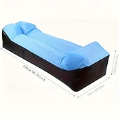 economico Attrezzatura da Campeggio-Divano letto gonfiabile pieghevole da esterno con cuscino, confezione da 1 - traspirante e resistente agli strappi &amp;design portatile leggero antiscivolo per campeggio, spiaggia, feste all&#039;aperto -