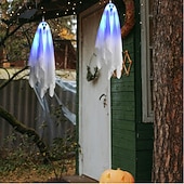 お買い得  ハロウィン室内-ハロウィンホラー中庭装飾タッチ発光サウンド電気ゴーストペンダントホワイト小型吊り下げゴースト装飾小道具1個
