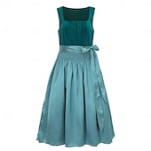 levne Dirndl-Pivo Oktoberfest Oktoberfest Šaty Dámské šaty Trachtenkleader Oktoberfest / pivo Bavorský Wiesn Louky Dámské Karneval Párty Pivní festival Tradiční Styl Tkanina Šaty Zástěra Bez halenky