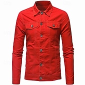 tanie Kurtki cargo-Męskie Lekka kurtka Koszula kurtka Zwykła kurtka Szałat Urlop Codzienny Oddychający Kieszeń Wiosna Jesień Równina Moda Klasyczny Klapa Regularny Czarny Biały Czerwony Granatowy Niebieski Kurtki