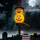 cheap Halloween Lights-Solar Power Halloween Pumpkin Garden Lamp Ghost Lights For Garden Yard All Saints&#039; Day Gravestone Garden Lawn Yard Patio Decorative Pathway Lights 1X 2X