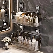 olcso Tárolás és rendszerezés-falra szerelhető tapadókorongos tárolóállvány erős ragasztóval, fúrás nélküli, akasztható tárolódoboz zuhanyfelszerelésekhez és kozmetikumokhoz