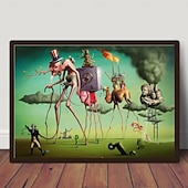 baratos Até 30 $-1 peça pôster de tela surrealista, arte de parede de uma sociedade ruim, pintura para banheiro, quarto, escritório, sala de estar, decoração de parede, decoração de casa, sem moldura